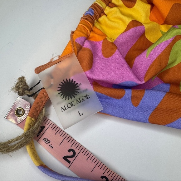 Aloe Aloe “Scrunch Top” Bikini Top Shave Ice Print | Size L NWT - Picture 5 of 7